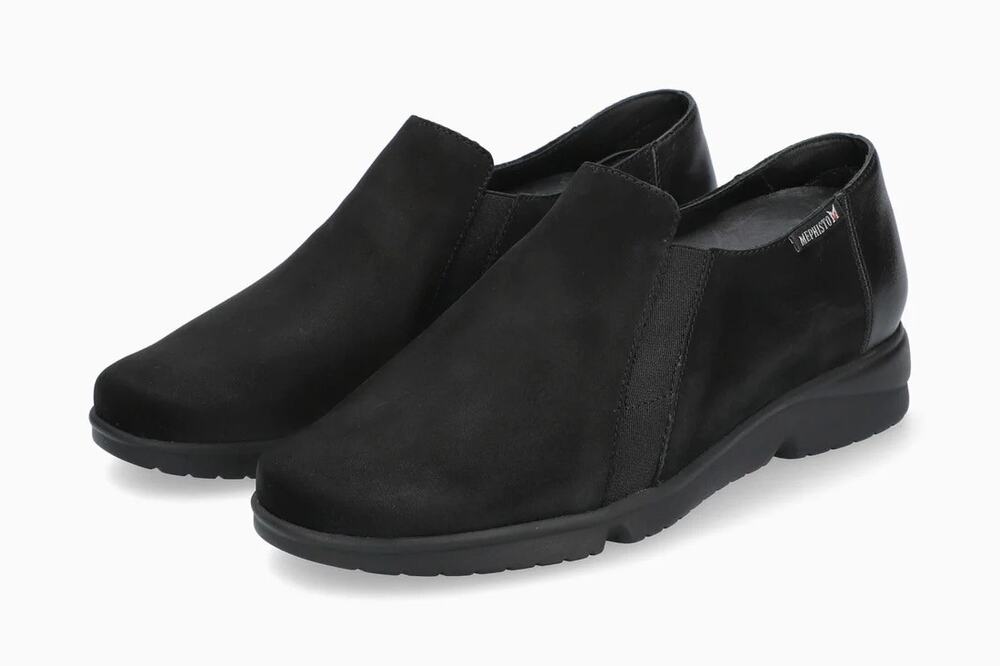 Mephisto Women's Loafers Size 7 Black Romea Leather Slip On Comfort